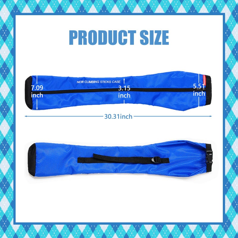 Chris.W Portable Trekking Pole Carrying Bag Storage Bag Pouch with Zipper for Walking Stick Hiking Poles Travel Case(Blue) - Image 2